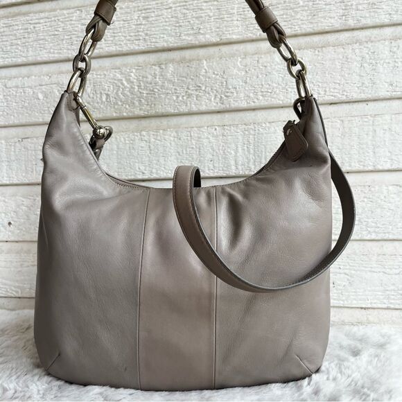 COACH Grey Taupe Kristin Hobo Satchel Crossbody 16808 Kristy Campbell Gray - Picture 7 of 9